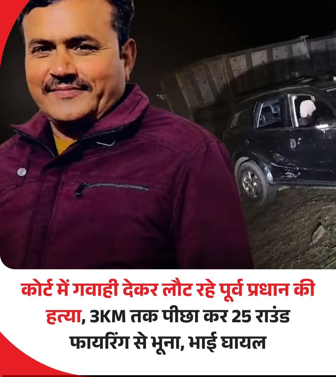 बदमाशों ने पूर्व प्रधान की गोलियों से भूनकर की हत्या